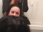 Banging a super naughty slut with in her bathroom