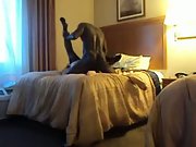 Cuckold wife sex with black boy in motel room listen to her moaning